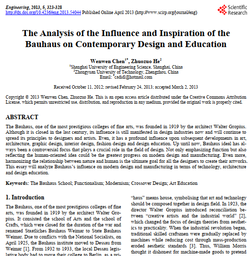 A paper on Bauhaus design