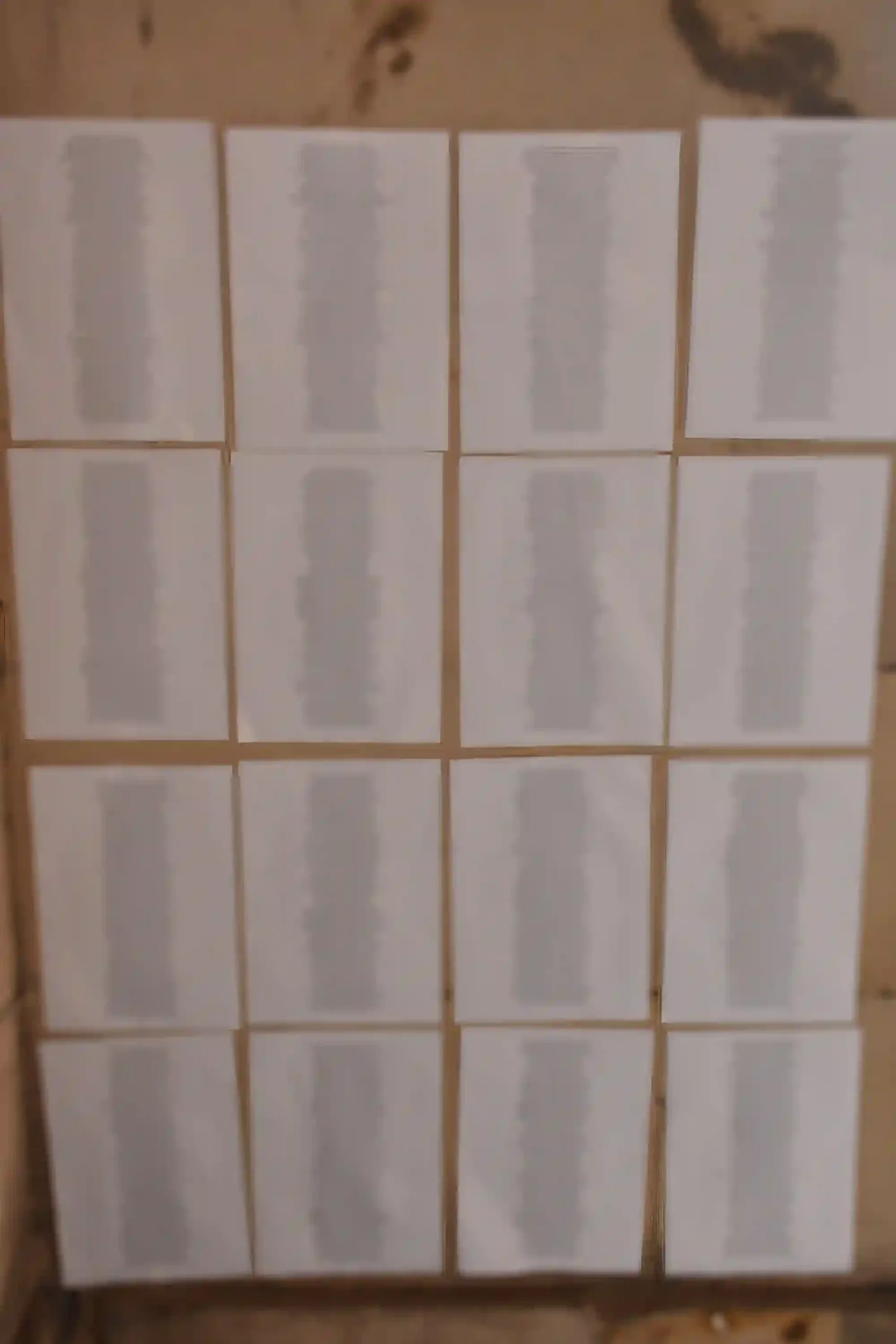 Blurred picture of long lists of individuals killed in the conflict in Gaza as part of the memorial remembering the dead at the University of Edinburgh